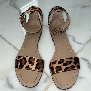 Jcrew faux leopard hair sandals